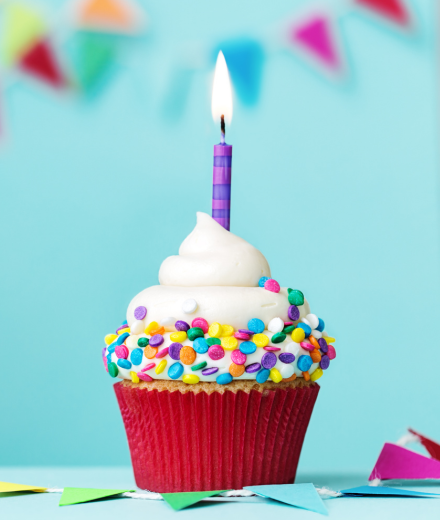 Birthday Cupcake & Decorations