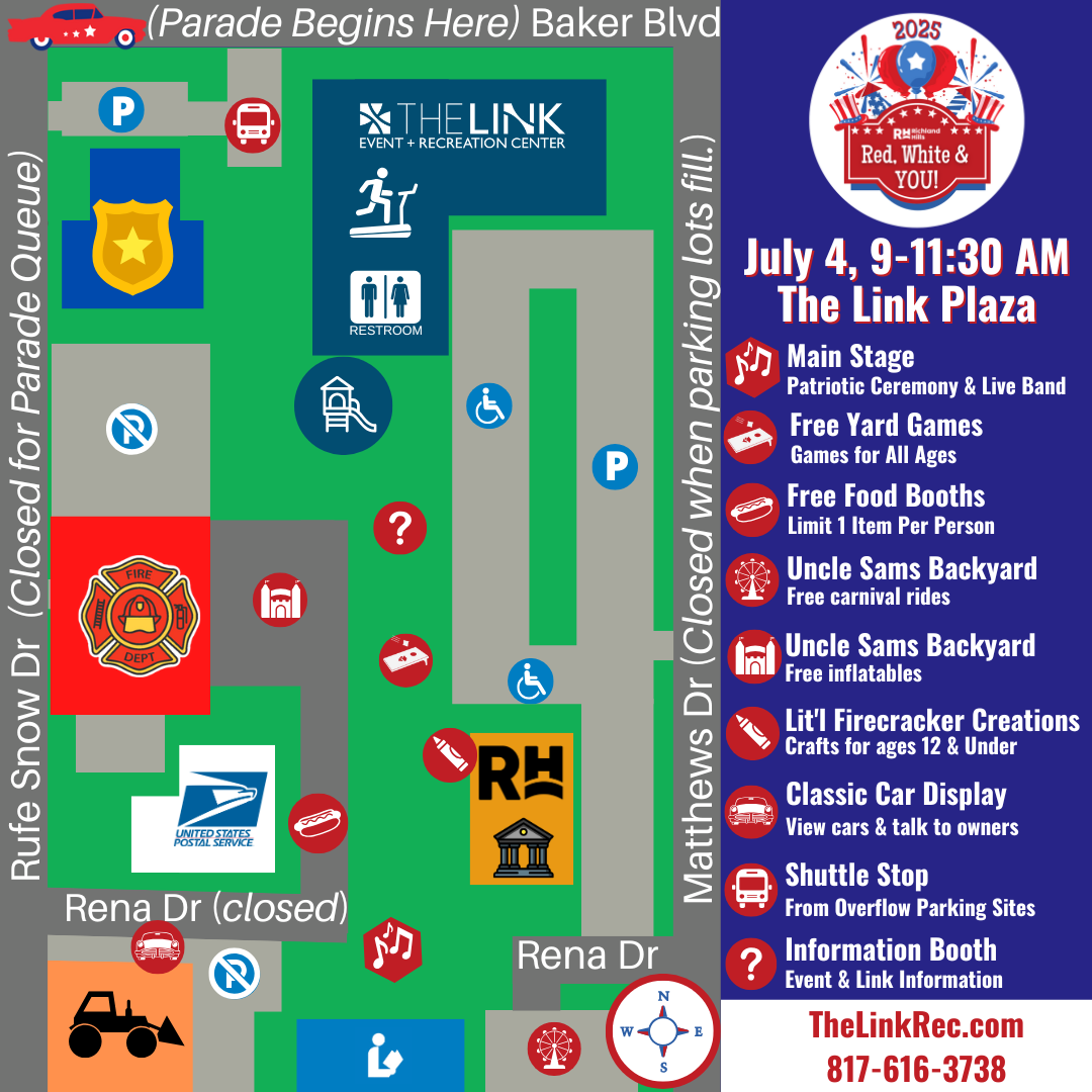 Map of activity locations for Red, White & YOU 2025.