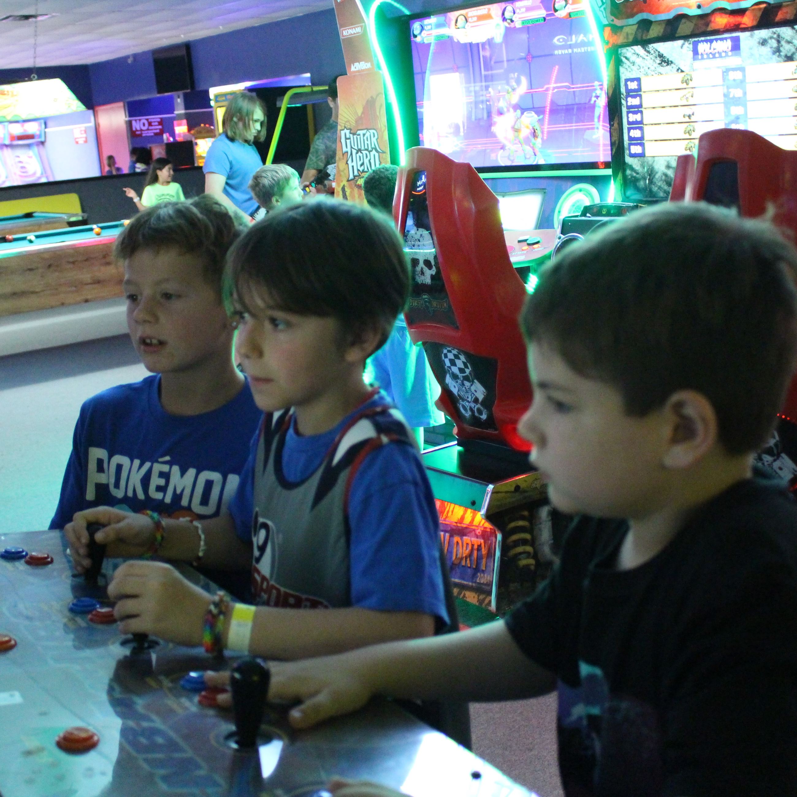 Children playing video games